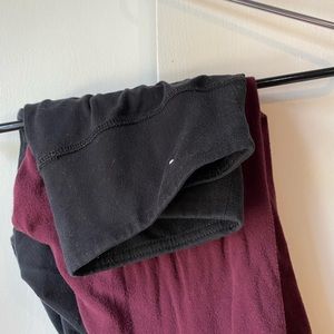 Leggings Black Maroon Forever 21 Aerie Small Bundle